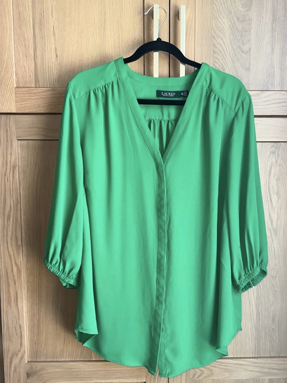 Lauren Ralph Lauren Green V-Neck Blouse